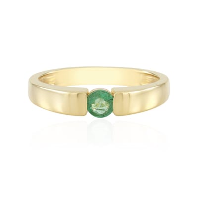 Cavill - Elegante Zilveren Ring - 925 Sterling Zilver Verguld - Colombiaanse Rondgeslepen Smaragd 0,225 ct - Groene Edelsteen Damesring