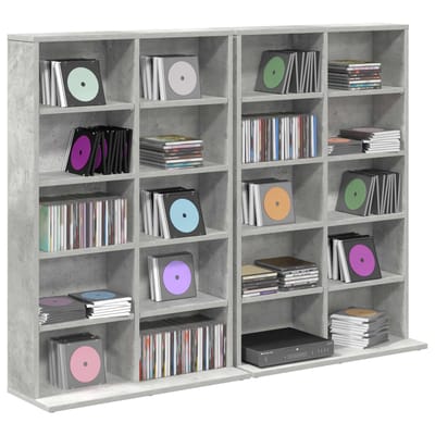vidaXL - CD - Kast - 2 - st - Betongrijs - 65 - x - 23,5 - x - 97,5 - cm - Bewerkt - hout