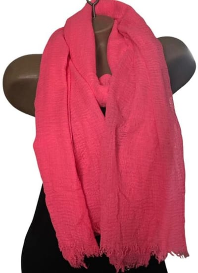 Dames sjaal effen kleur 5# fel roze