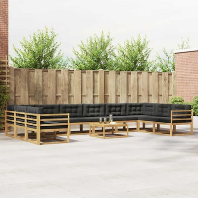 vidaXL - Buiten - bank - set - 11 - st - Wit - en - antracietkleurig