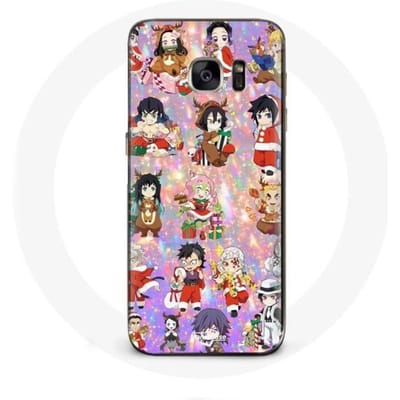 Coque pour Samsung Galaxy S7 Demon slayer merry christmas affiche le cadeau de noël