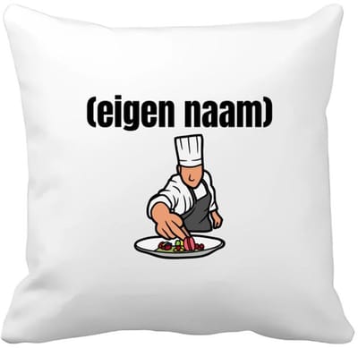Akyol - chefkok Kussen hoes - Kok - iemand die goed kan koken - met eigen naam - leuk cadeau voor iemand die chefkok is - cadeau - kado - 40 bij 40 cm
