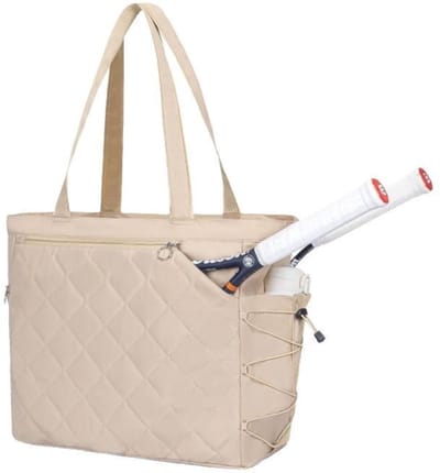 Rugzak - Tennistas - handtas - Sporttas - Waterdichte rackettas - Geschikt voor meerdere rackets met schoenenvak - Beige