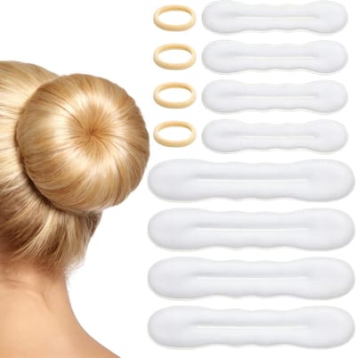 8 Stuks Haar Bun Maker Spons voor Gemakkelijke Updo's, Styling Accessoires en Krultang Clips voor Vrouwen, Perfect voor Franse Twist en Lange Dunne Krullen