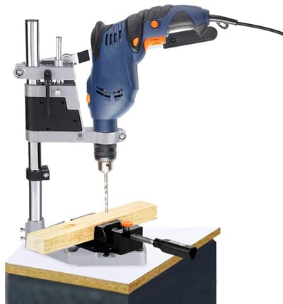 Dailygoody - Snelheidsboormachine - Universele bankklem - Verstelbare boorbeugel - Blauw - Reparatiegereedschap - Ideaal voor werkbank - Voor hob
