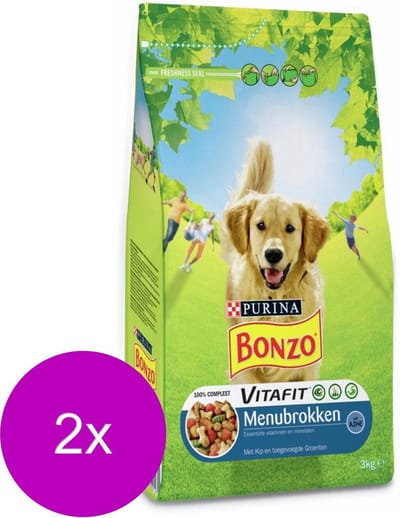 Bonzo Vitafit Menu Brokken Kip&Groente - Hondenvoer - 2 x 3 kg