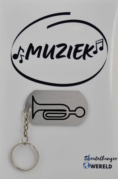 trompet Sleutelhanger inclusief kaart - trompet cadeau – trompet  - Leuk kado voor je vriend om te geven - 2.9 x 5.4CM