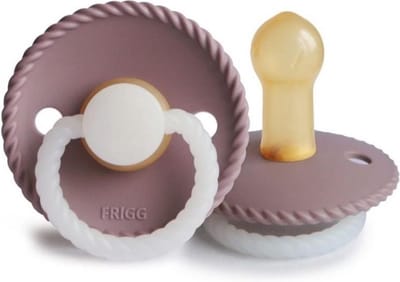 Frigg Rope Latex Fopspeen 0-6M | Glow In The Dark Twilight Mauve Night