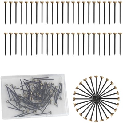 Allecto - Foto Haken - Messing Wandspijkers - Voor het Ophangen van Foto's - Decoratie - 50 Stuks - Sterke Bevestiging - Geschikt voor Thuis - Goud...