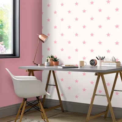 Noordwand - Behang - Friends - & - Coffee - Little - Stars - roze - en - wit