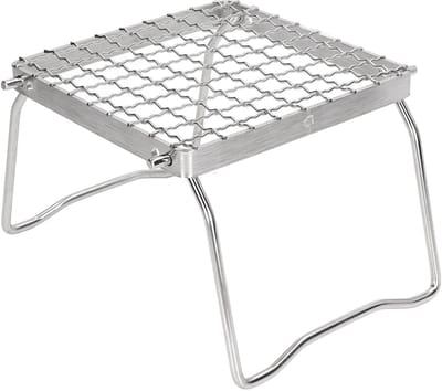 Dailygoods- BBQ-grillrek roestvrij staal - opvouwbaar - mini-barbecue - kampvuur-grill - draagbaar - sterk draagvermogen