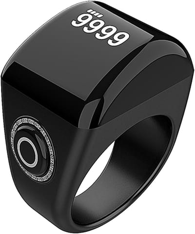 Digitale Teller - Gebedsteller Vinger - Gebeden Tellen - 5 Gebedstijd Herinneringen - 18 mm - Zwart