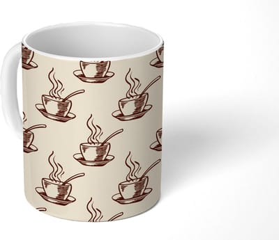 Mok - Koffiemok - Patronen - Vintage - Koffie - Mokken - 350 ML - Beker - Koffiemokken - Theemok