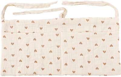 Honeybears box organizer baby - Box opbergzak – Box hangzak - Box opbergtas - Speelgoedzak - Opberg zak 100% organisch katoen – Kraamcadeau - Hartjes – 39 X 20 CM
