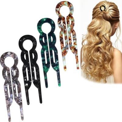 Dailygoods- Haarspeld U-vormig - 4 Stuks - Elegante Haarspelden voor Dames - Geschikt voor Bruiloft/Gala - Hoogwaardig Acetaat - Duurzaam en Flexibel - Haaraccessoire