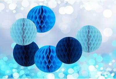 Honingraat ballen - Papieren decoratie - Feestelijke aankleding - Zijdepapier kwaliteit - 6 stuks 10/20cm - Gemengd