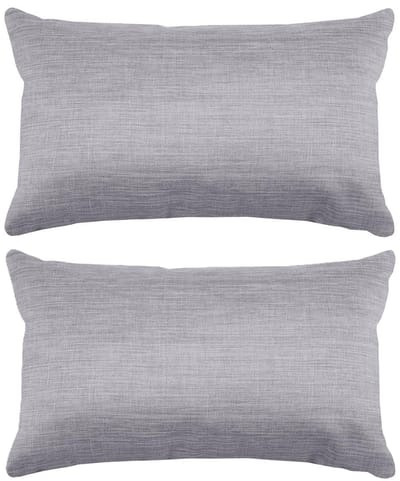 Stof Textile sierkussen Bea - 2x - lichtgrijs - 30 x 50 cm - bank kussens - zitkussens - binnen/buiten - polyester