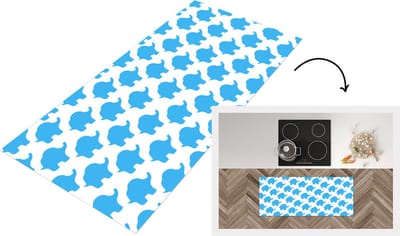 Keukenloper - Loper keuken - Blauw - Olifant - Design - 120x50 cm - Keukenloper vinyl