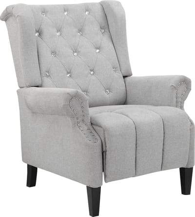 Aura-Relaxfauteuil Lichtgrijs Belfast Stof