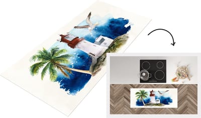 Keukenloper - Loper keuken - Vuurtoren - Palmboom - Vogel - 120x50 cm - Keukenloper vinyl