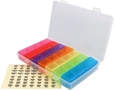 Pillendoos Inclusief stickers voor ochtend, middag, avond en nacht