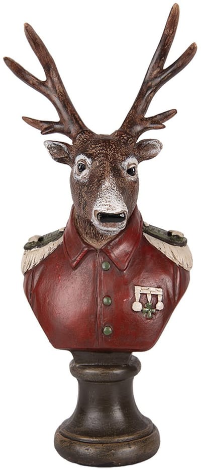 Clayre & Eef Decoratie Beeld Hert 12x10x27 cm Bruin Kunststof