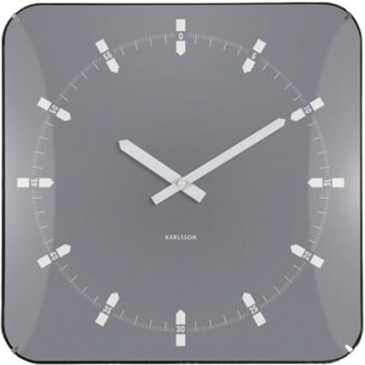 Karlsson - Wandklok Sucinto Dome Vierkant - Cool grey