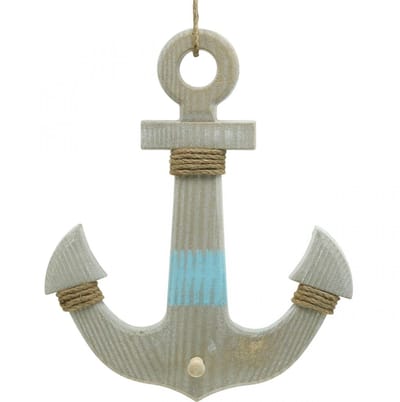 Anker om op te hangen, haak voor maritieme decoratie, houten badkamerd