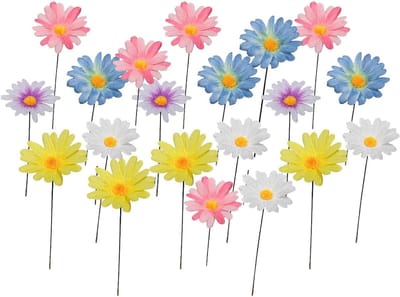 Metalen Bloemen Stekers - Kleurrijke Tuindecoratie - Tuin Aankleding - Weerbestendig Ontwerp - 5.5 x 30 cm - Meerdere Kleuren