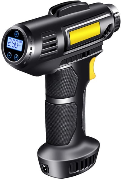 Fietspomp - fietspomp elektrisch - fietspompen - Autobandenpomp - Elektrische pomp - Draagbare luchtcompressor - Draadloze autobandenpomp - 4000 mAh 12 V - Oplaadbaar - 150 PSI - Autocompressor - Met LED en mondstukadapter