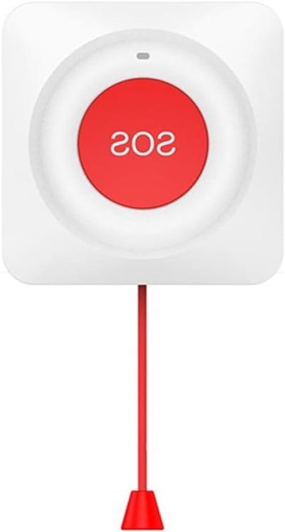 Noodoproep Knop - Alarm Zender - Veiligheid Thuis - Draadloze Verbinding - 66 Gram - Wit