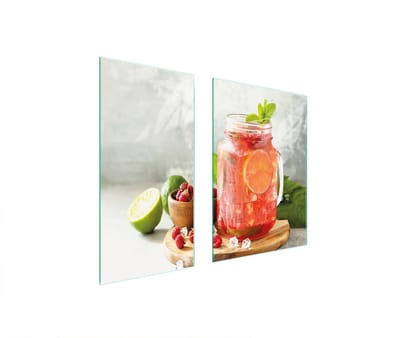 TMK ArtDeko - Drink Serie - Beschermplaat voor Fornuis - 75 x 52 cm - Gehard Glas