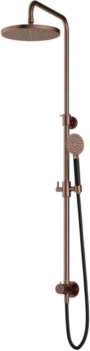 Hotbath Cobber - Stortdoucheset - 300 mm Hoofddouche - 360 mm Hartafstand - Glijstang - Staafmodel Handdouche - Geborsteld Koper PVD - Opbouw - 1/2 Inch Aansluiting - V01