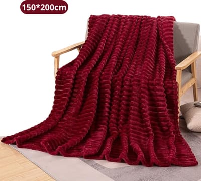 Bovista Knuffeldeken - Pluche - Deken - Wollen - Dekentje - Fleece - Plaid - Bank Deken - 2 Persoons Groot - Rood