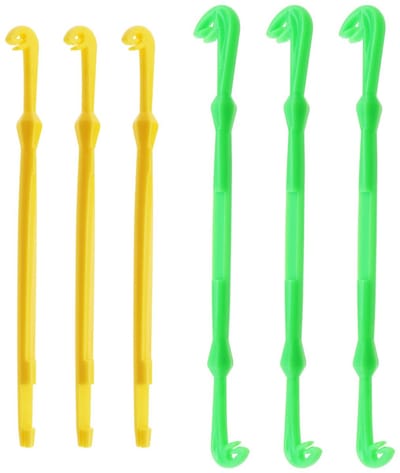 Dailygoods- Vishaak Verwijderingsset 6 Stuks - Aas Naald - Vlieghaak - Kunststof - Lichtgewicht - Duurzaam Materiaal - Visgereedschap