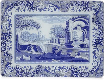 Keukenblad Beschermer - Snijplank Glas - Keukenwerkblad Beschermen - Hoge Kwaliteit Glas - 30 x 40 cm - Blauw Wit