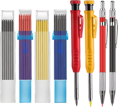 longziming Timmermanspotloden Set – Mechanische Potloden met Ingebouwde Puntenslijper – Vullingen – Markeringsinstrument voor Bouwplaats