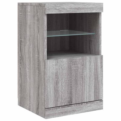 vidaXL - Dressoir - met - LED-verlichting - 41x37x67 - cm - grijs - sonoma - eiken