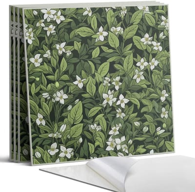 Coloray Wandpanelen Zelfklevend - Bloemenpatroon Zelfklevende Wandpanelen - 50 cm x 50 cm - Groente Wandpaneel PVC - 4 stuks - Bloemen en planten Wandpanelen Zelfklevend - Wandpaneel Keuken - Wandpanelen Badkamer