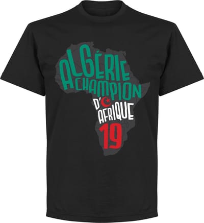 Algerije Afrika Cup 2019 Winners Map T-Shirt - Zwart - L