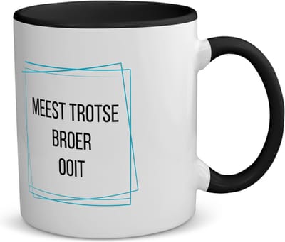 Akyol - meest trotse broer ooit koffiemok - theemok - zwart - Broer - trotse broer - verjaardagscadeau - verjaardag - cadeau - cadeautje voor broer - broer artikelen - kado - geschenk - gift - 350 ML inhoud