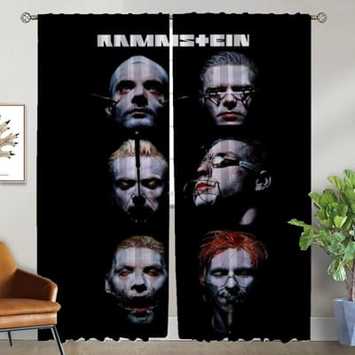 Moderne Woonkamer Gordijnen voor Camera Rock-rammsteines Shades Verduisteringsgordijn Tule voor Slaapkamer Scheidingswand Halloween Decoratie W50xH70cmx2pcs-CL