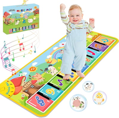 PromoHome Muziekmat met 7 Dieren – Pianomat & Dansmat voor Baby’s en Kinderen | Interactief Muziekspeelgoed | Cadeau voor Jongens en Meisjes