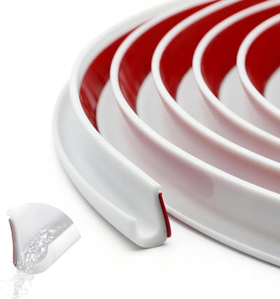 Regengoten met ritssluiting - Druppelstrip PVC - Wateroverlast voorkomen - Zelfklevend waterdicht - 5 meter lang - Wit