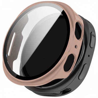 Screenprotector case - geschikt voor Samsung Galaxy Watch 8 - 40mm - full cover hoesje - gehard glas - 40 mm - volledige bescherming - roze