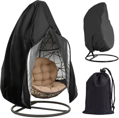 Famanu – Hangstoelhoes - 210D Swing Egg Chair Cover - waterdichte afdekhoes voor zweefstoel - beschermhoes - hangstoel met ritssluiting - trekkoord - voor ei-schommelstoel - 190 x 115 cm
