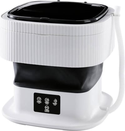 Thuys - Camping Wasmachine - Mini Wasmachine - Wasmachines - met 2 Wasprogramma's en een Centrifuge - Opvouwbaar en Stil - 1 KG - Wit - 30cm x 30cm x 30cm