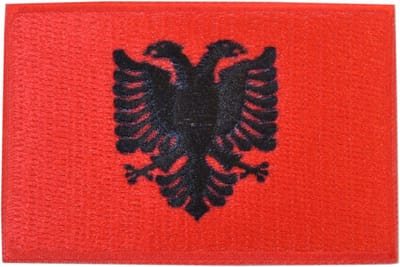 Embleem vlag Albanië - Strijk embleem - Carnavalskleding - Carnaval accessoires