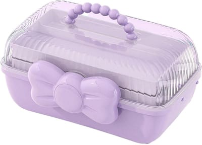 Haaraccessoires Organizer - Sieradenkistje Meisjes - Netjes Opbergen - Drie Lagen Compartimenten - 27.5 x 14.5 x 15 cm - Paars
