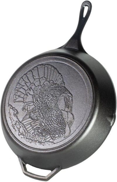 Lodge Wildlife koekenpan kalkoen 33.8 CM - gietijzer - voor alle warmtebronnen